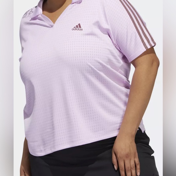 NWT- Adidas Women 3 Stripes Polo Shirt - Picture 1 of 8
